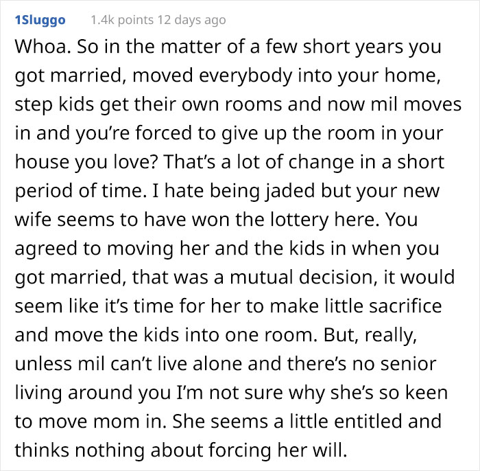 &ldquo;Am I The [Jerk] For Not Giving Up My &ldquo;Man Cave&rdquo; To Accommodate My Mother-In-Law?&rdquo;