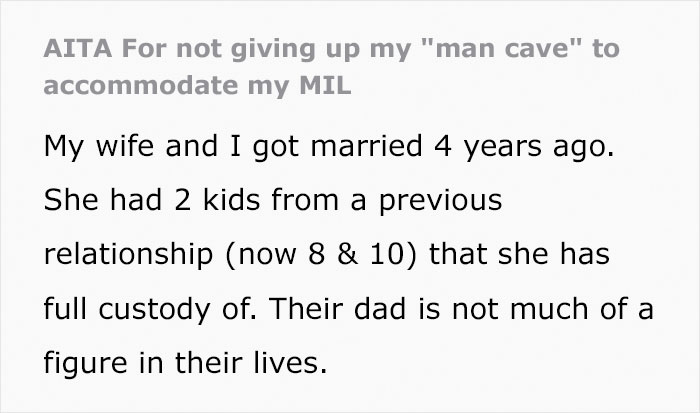 &ldquo;Am I The [Jerk] For Not Giving Up My &ldquo;Man Cave&rdquo; To Accommodate My Mother-In-Law?&rdquo;