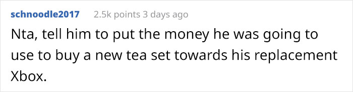 Husband Sells His Wife's Antique Tea Set For $300, Justifying He Needed The Money For His Nephew, She Sells His Xbox To Buy It Back