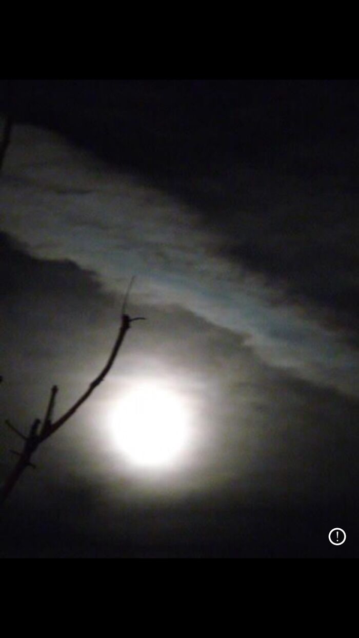 Ice Blue Cloud With Moon