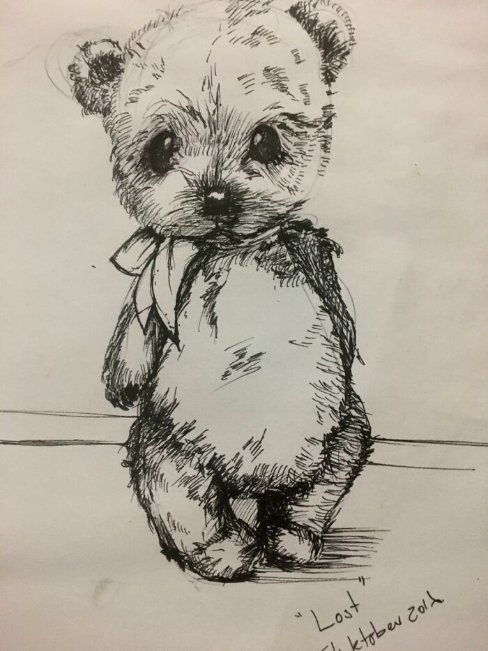 Pen Drawing “My Teddy” 🙂