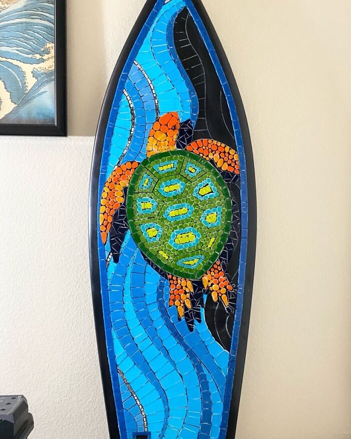 I Created This Sea Turtle Mosaic Surfboard (9 Pics) I Created This Sea Turtle Mosaic Surfboard (9 Pics)