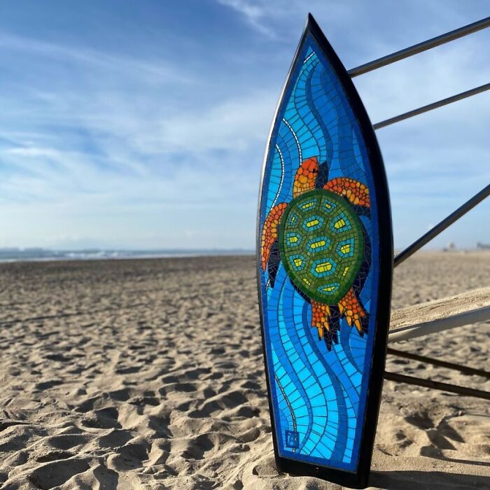 I Created This Sea Turtle Mosaic Surfboard (9 Pics) I Created This Sea Turtle Mosaic Surfboard (9 Pics)