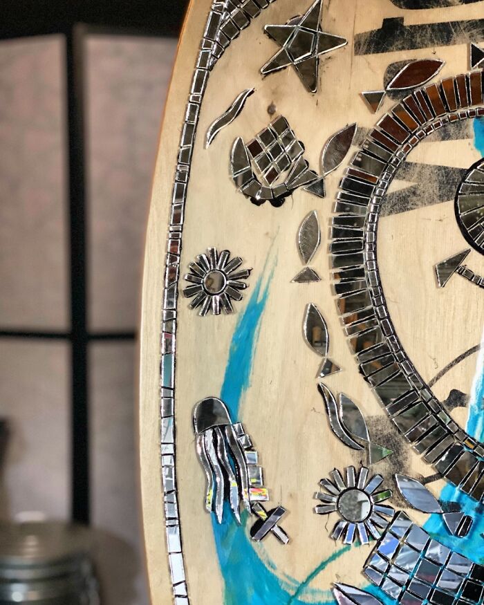 I Created This All Mirror Ocean Wave Inspired Mosaic Skim Board