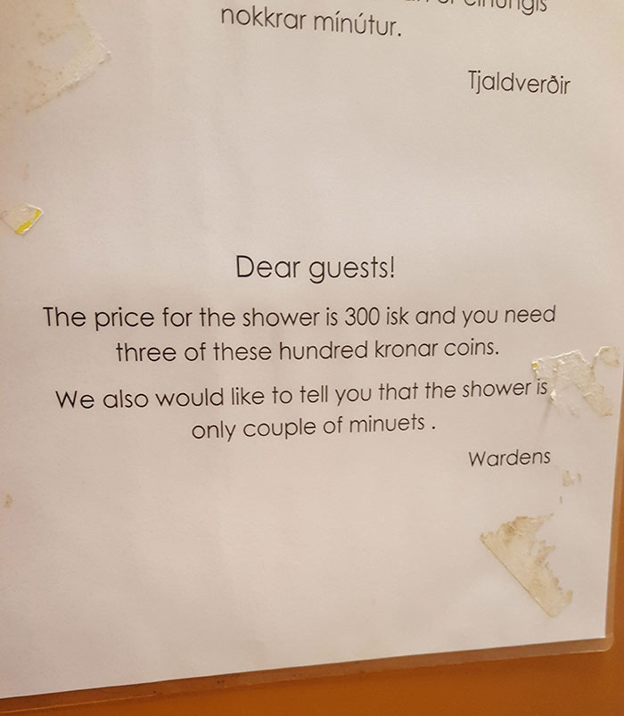 This Camp Shower In Iceland Cost 300 Isk About 3 USD For Two Minutes Of Freezing Cold Water With Hardly Any Water Pressure