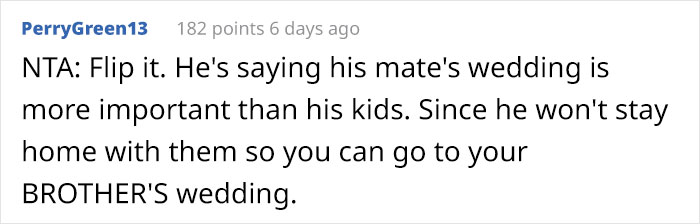 &ldquo;Entitled&rdquo; Husband Insists His Wife Should Stay Home With The Kids So He Can Attend Her Brother&rsquo;s Wedding