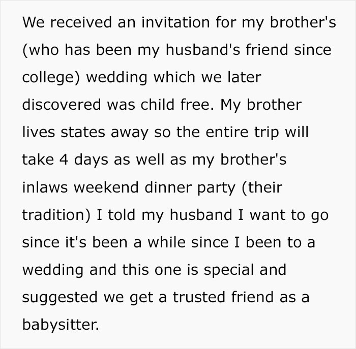&ldquo;Entitled&rdquo; Husband Insists His Wife Should Stay Home With The Kids So He Can Attend Her Brother&rsquo;s Wedding