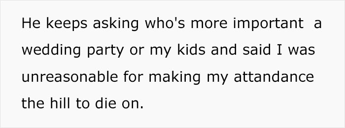 &ldquo;Entitled&rdquo; Husband Insists His Wife Should Stay Home With The Kids So He Can Attend Her Brother&rsquo;s Wedding