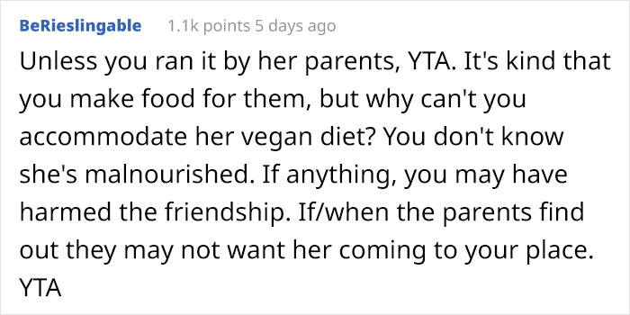 Dad Gives Meat And Dairy To His Daughter's Friend Despite Her Family Being Vegan, Wonders If His Actions Are Justified