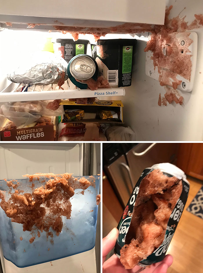 Told My Son To Put A Soda In The Fridge. He Put It In The Freezer