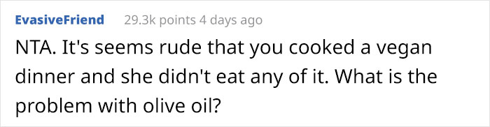 "She Could Eat Every Single Thing Served": Brother Angry At Family Member After His Vegan Fianc&eacute;e Goes Hungry At Dinner Despite The Food Being Vegan