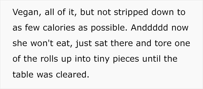 "She Could Eat Every Single Thing Served": Brother Angry At Family Member After His Vegan Fianc&eacute;e Goes Hungry At Dinner Despite The Food Being Vegan