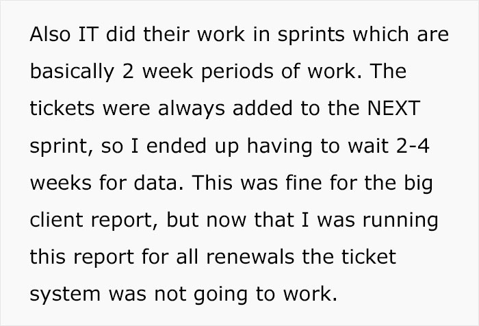 Data Analyst Maliciously Complies After Not Getting Direct Access To The Database They Need For Their Job