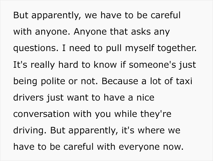 Woman Shared &lsquo;Scary&rsquo; Experience With A Taxi Driver To Try To Prevent It From Happening To Others