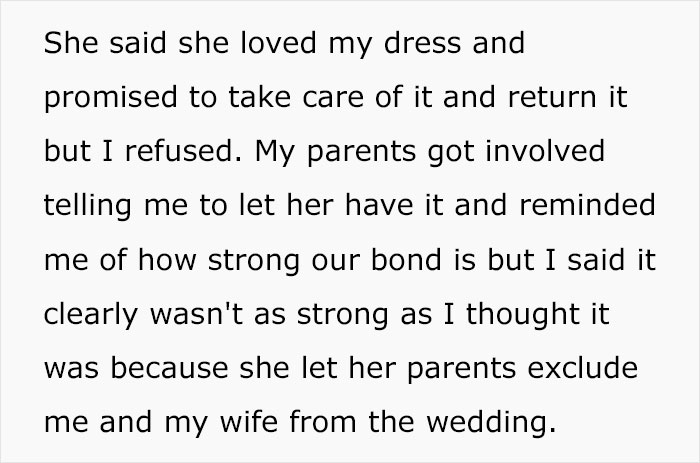Woman Gets Disinvited From A Wedding So She Takes Back Her Wedding Dress That She Promised To Lend To The Bride, The Bride Makes A Scene Woman Gets Disinvited From A Wedding So She Takes Back Her Wedding Dress That She Promised To Lend To The Bride, The Bride Makes A Scene