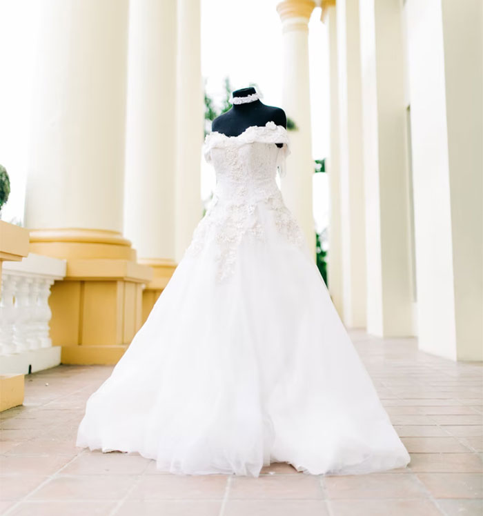La invitación de bodas de esta mujer fue anulada, por lo que se llevó el vestido que prometió prestar a la novia