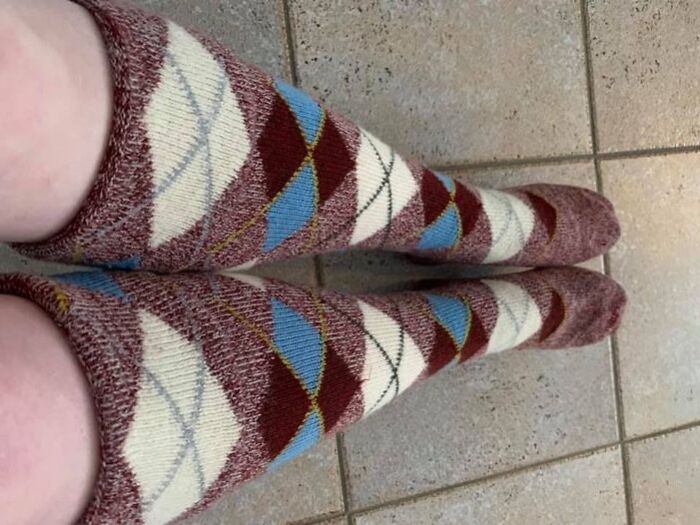 My Old Highland Dancing Socks. I Got These When I Was 21 And They Took Me From Competitions To Championships To World Championships To Becoming A Qualified Teacher. They Have Died, As Has The Rest Of The Outfit, But The Memories Don't Allow Me To Throw Them Away. I Have A Newer Outfit, But These Socks Are Just Special To Me.