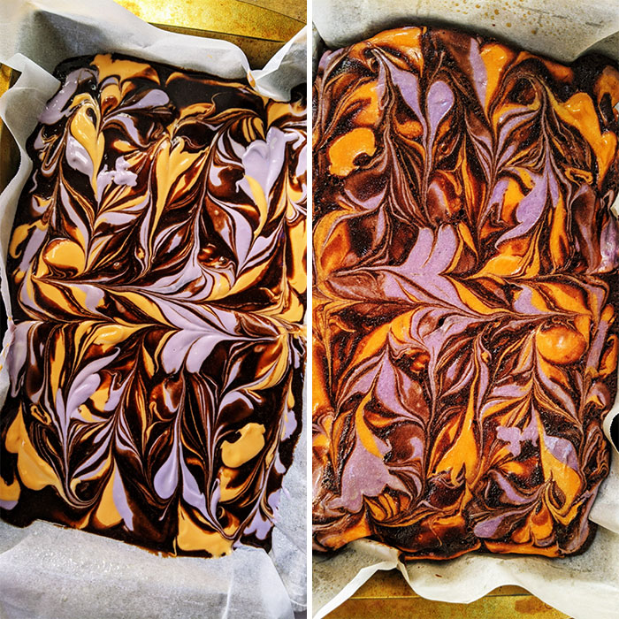 Halloween Cheesecake Swirl Brownies