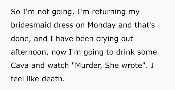 Maid Of Honor Gets Demoted To A Bridesmaid Because She Won't Go On A Diet, Decides To Take Revenge By Publicly Exposing The Horrible Bride