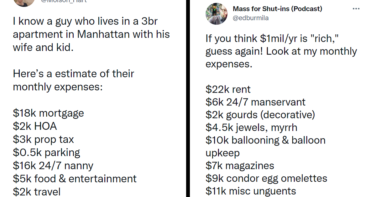 Twitter Users Mock People Who Say Huge Salaries Don’t Make Them Rich (30 Tweets)