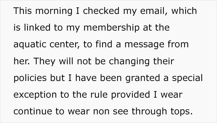 Woman With Double Mastectomy Is Told To Wear A Bra In The Pool, She Follows The Rule To The Letter In Her Malicious Compliance