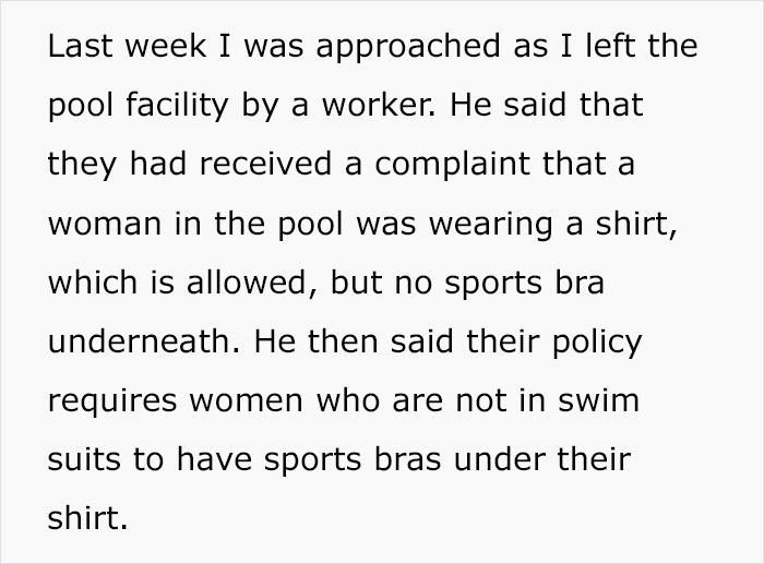 Woman With Double Mastectomy Is Told To Wear A Bra In The Pool, She Follows The Rule To The Letter In Her Malicious Compliance