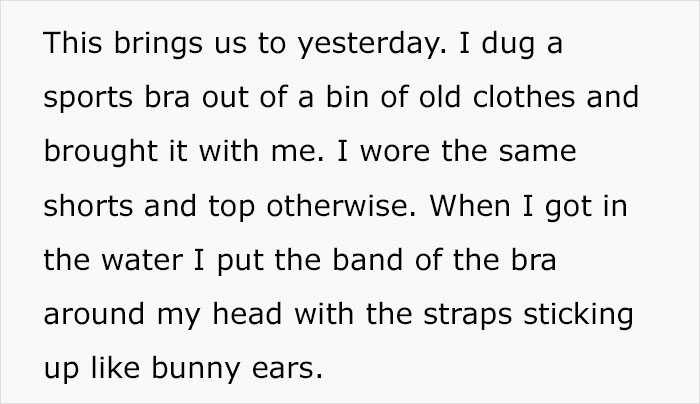 Woman With Double Mastectomy Is Told To Wear A Bra In The Pool, She Follows The Rule To The Letter In Her Malicious Compliance