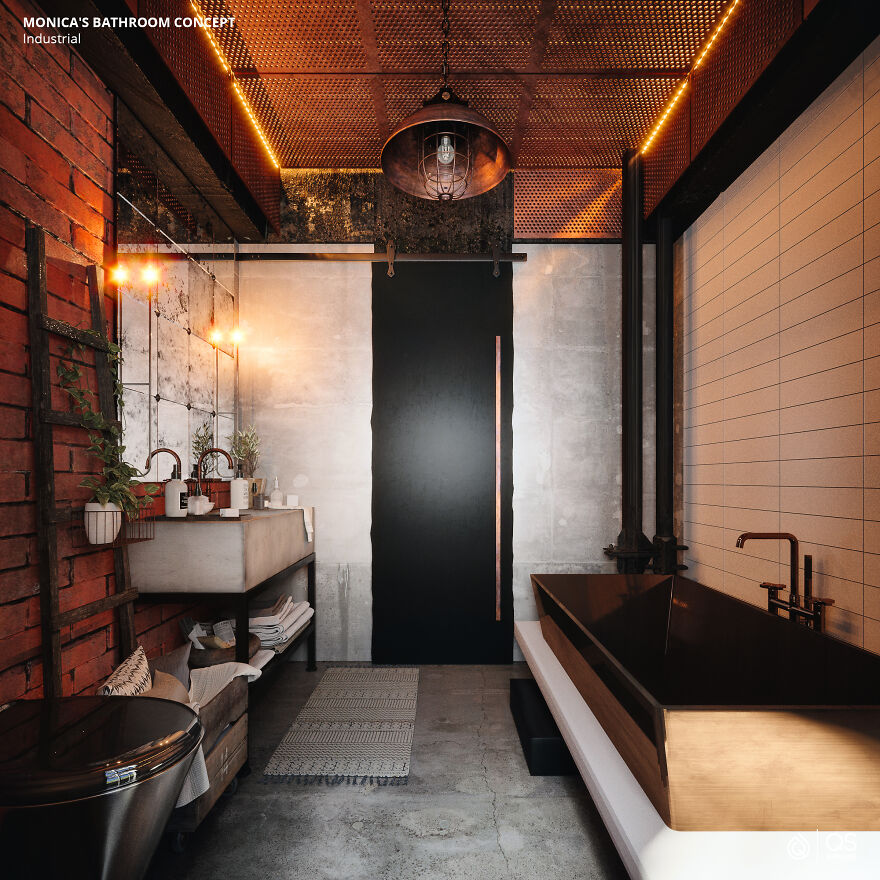 Company Redesigns The Bathroom From "Friends" In 6 Modern-Day Interior Styles