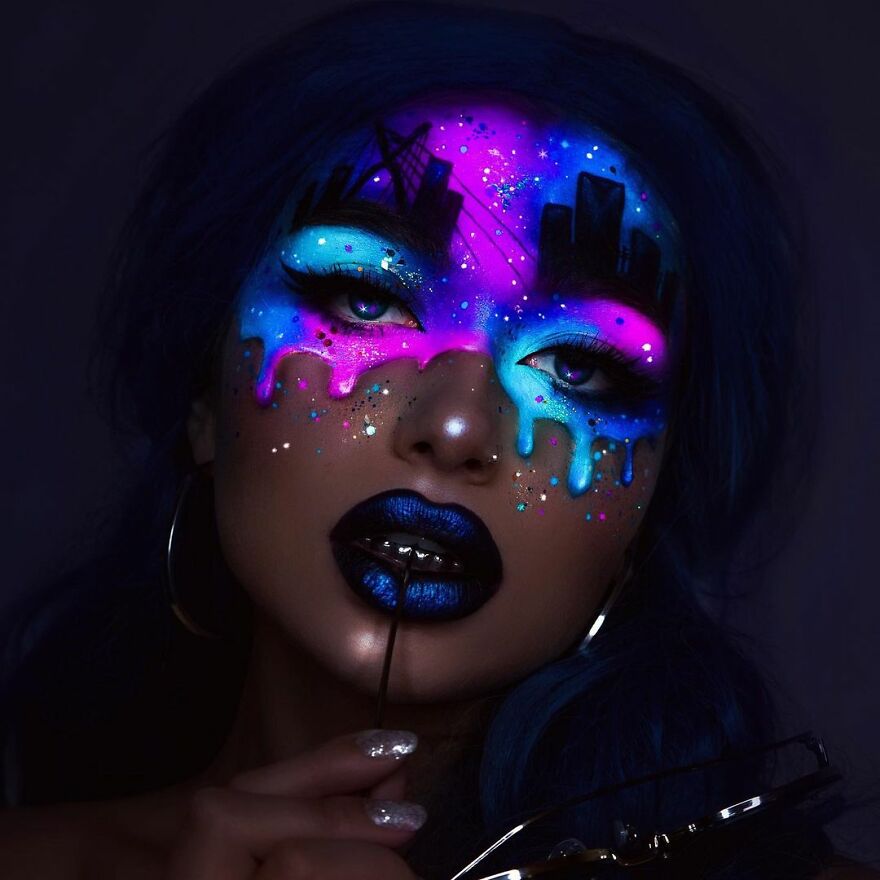 I Use Makeup, UV Paint And Light To Create Glow-In-The-Dark Looks (20 Pics)
