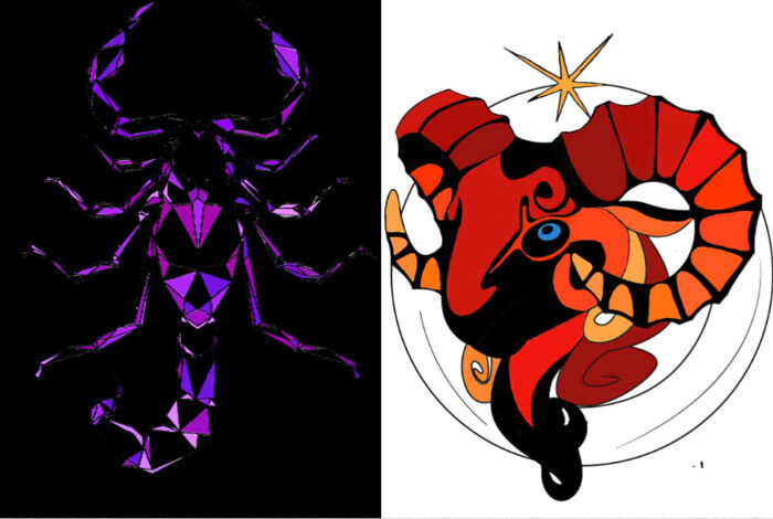 My Scorpio And Aries Drawings