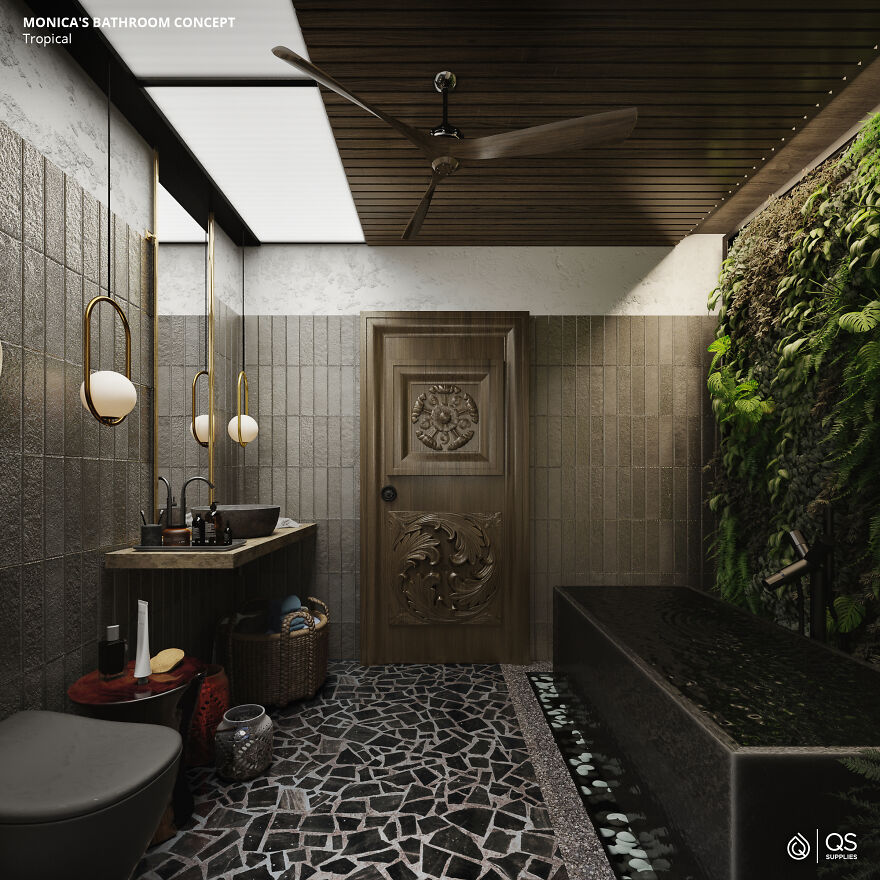 Company Redesigns The Bathroom From "Friends" In 6 Modern-Day Interior Styles