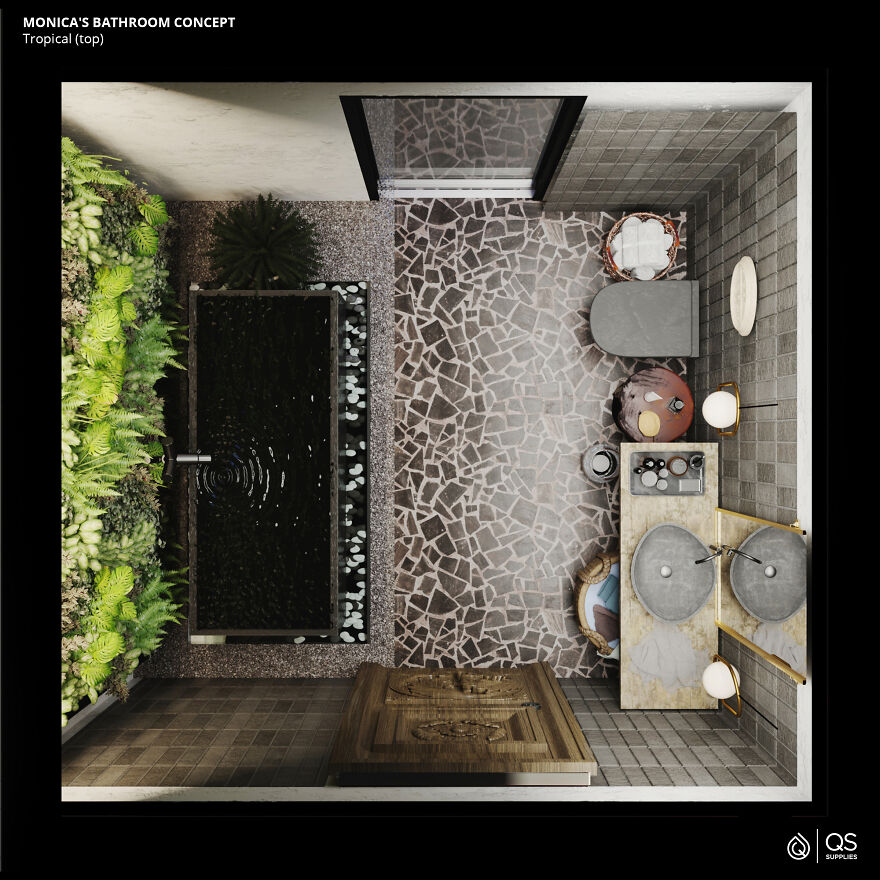 Company Redesigns The Bathroom From "Friends" In 6 Modern-Day Interior Styles