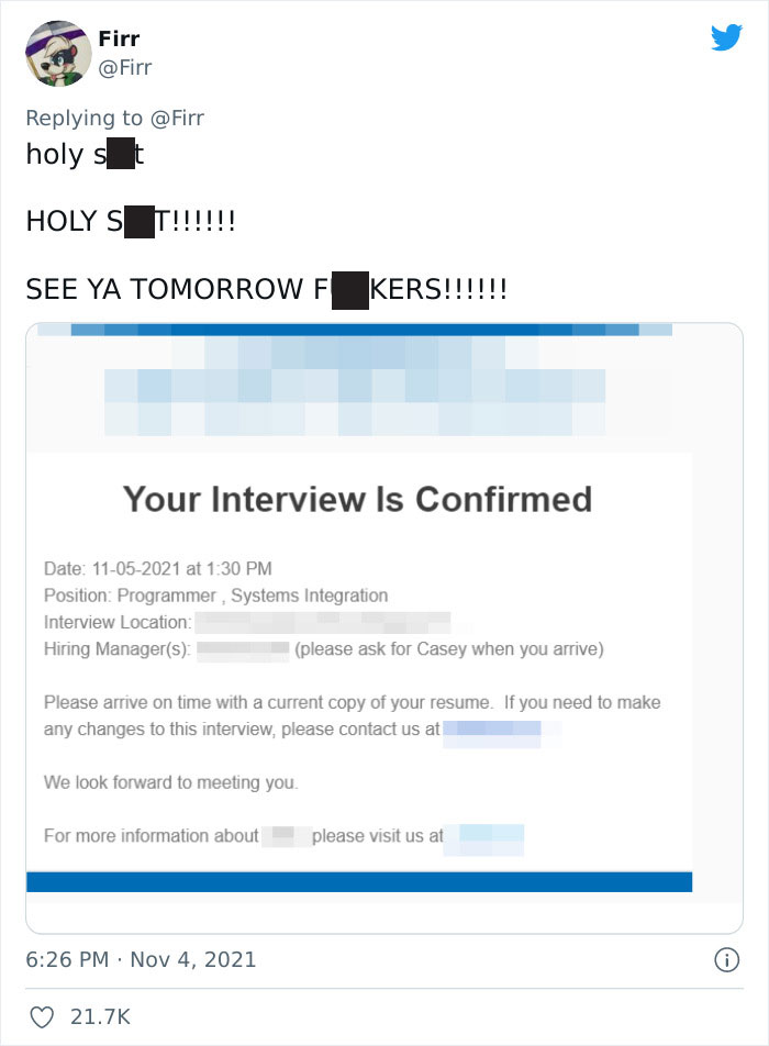 Guy Got An Interview With The Company He Had Just Been Fired From, Shares How It Went In Funny Live-Tweeting