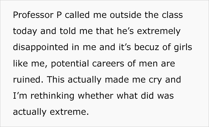 This Student Asks People Online If She Ruined Her Classmate's Career By Reporting Him For His Aggressive Behavior