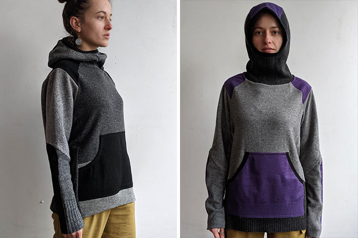 My Second Attempt At Repurposing Sweaters Into A Hoodie