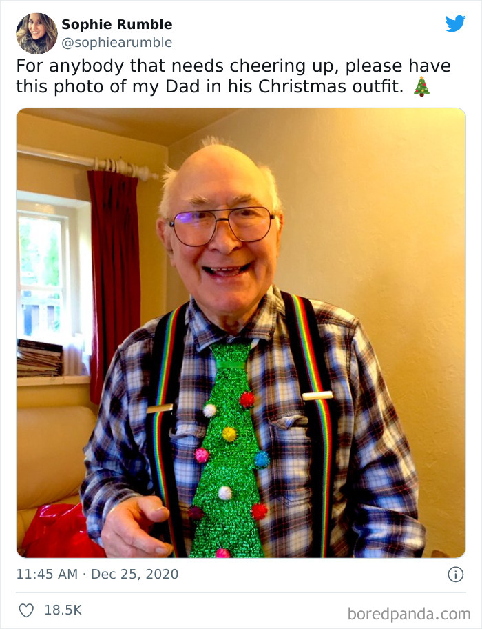 Absolutely Rocking His Christmas Outfit