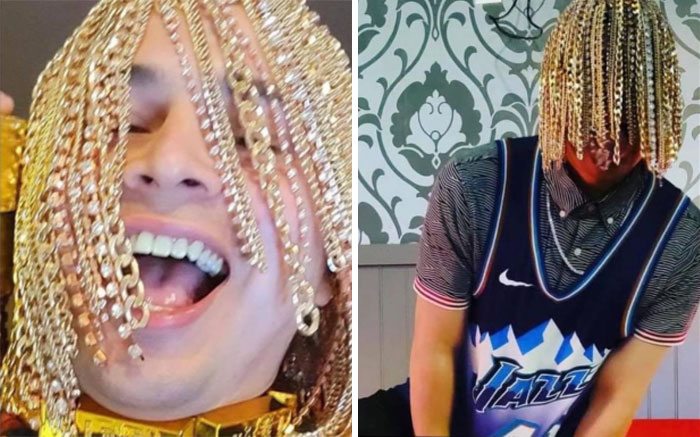 Having Gold Chains In Place Of Having Hair