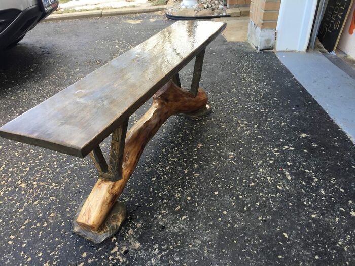 A Coffee Table I Made Out Of A Log