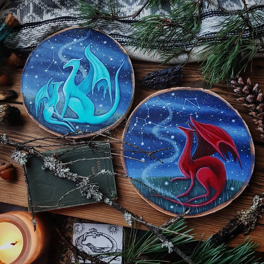 I Create Magical Paintings On Wood Inspired By The Forest