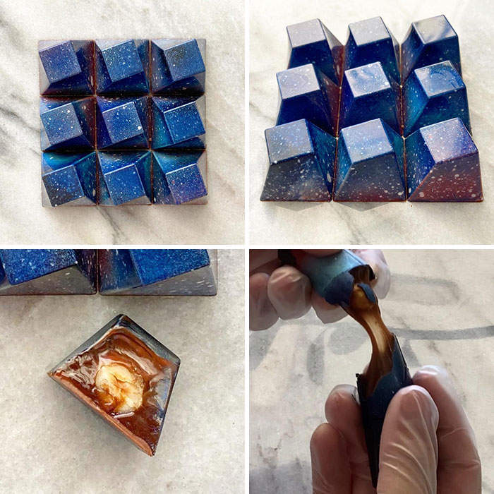 My Night Sky Chocolates: Hazelnut, Salted Caramel & Hazelnut Brown Butter Ganache