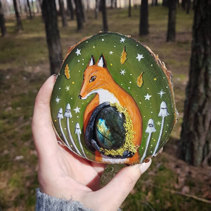 I Create Magical Paintings On Wood Inspired By The Forest