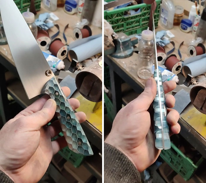 Almost Finished Making This Chefs Knife. Just Need To Sand The Handle A Bit More. Love To Hear What You Think Of It