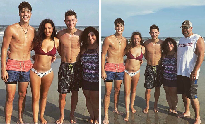 Una compañera de la universidad siempre edita sus fotos así… la segunda imagen muestra cómo se ve realmente