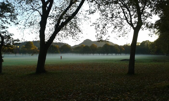 Arthur's Seat And Salisbury Crags, From The Meadows, Edinburgh