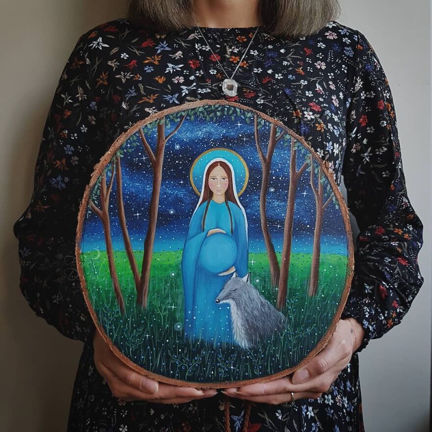 I Create Magical Paintings On Wood Inspired By The Forest