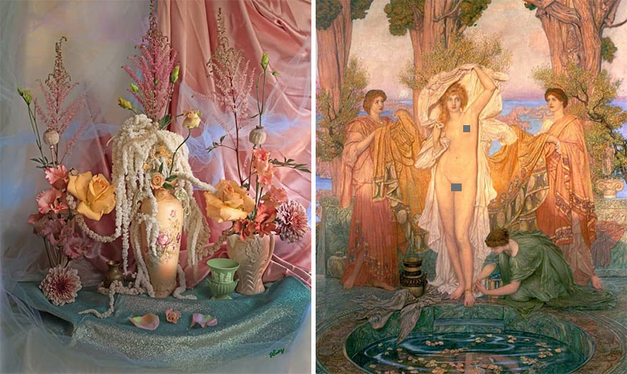 Artist Performs Floral Interpretations Of Great Works Of Art