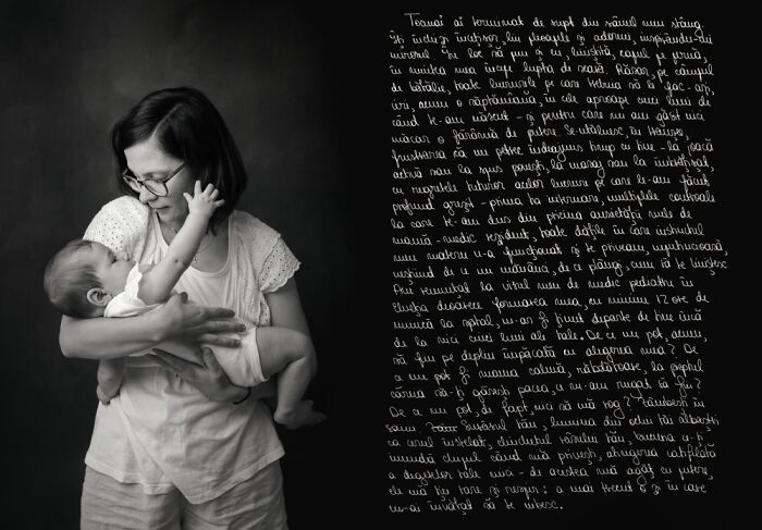 Mother holding baby tenderly in black and white photo, revealing the emotional impact of postpartum motherhood.