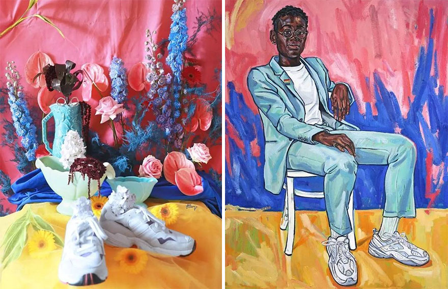 Artist Performs Floral Interpretations Of Great Works Of Art