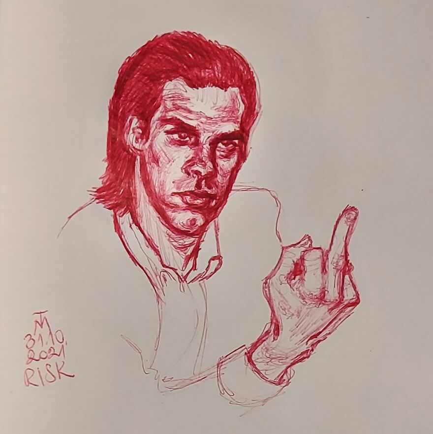 31 Drawings Inspired By Nick Cave For This Year's Inktober