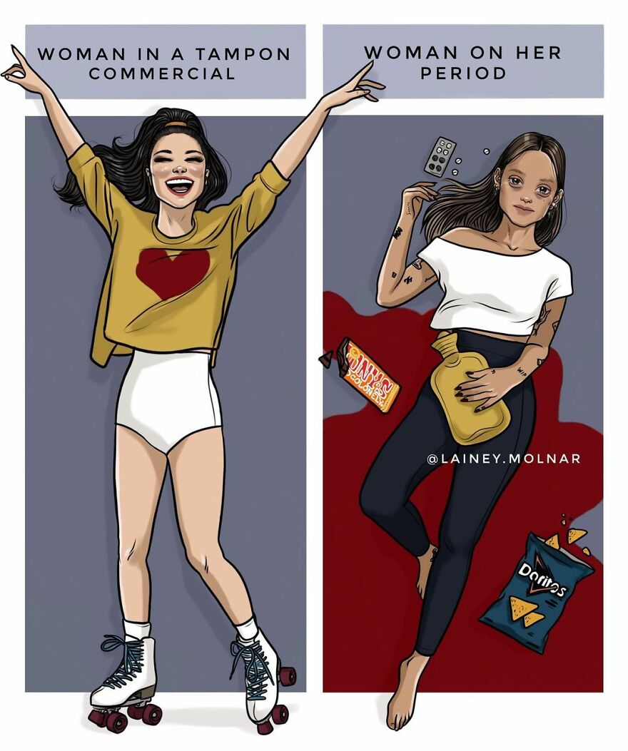 Lainey Molnar comics about women and periods 